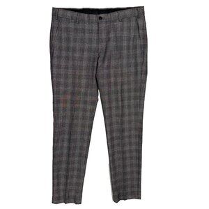 Pal Zileri Dress Pants Plaid Wool Trousers Hopsack Slim Fit 34x31
